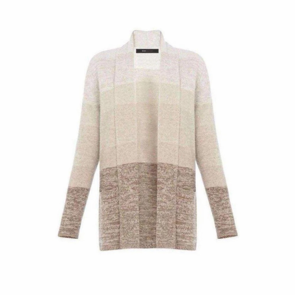 BCBGMaxAzria Wool Cashmere Ginata Ombre Shawl Collar Cashmere Blend Cardigan